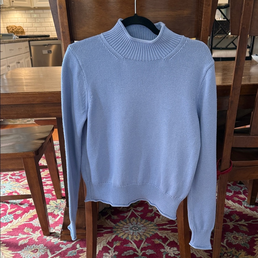 J. Crew Pale Blue Mock Neck Sweater